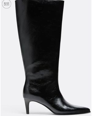 Stradivarius Wide Fit Kitten-heel Boots - Black