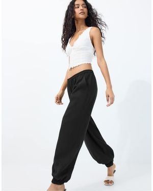 Stradivarius Linnenlook Sarouelbroek - Wit