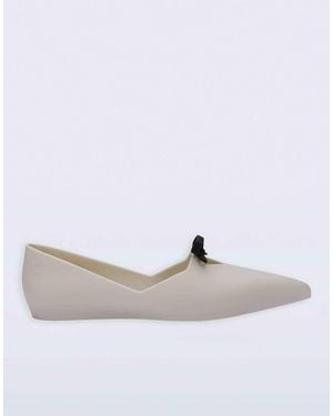 Melissa Grace Pointed Flat Ballet - White