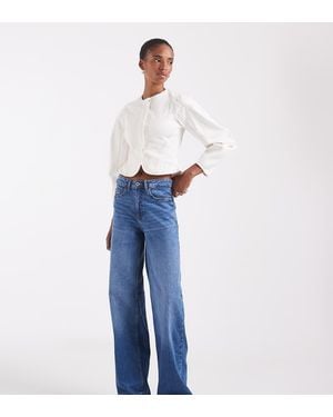 Noisy May Kenzie Mid Rise Wide Leg Jeans - Blue