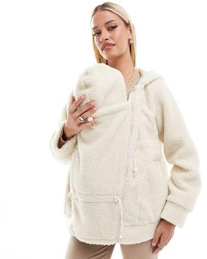 Mama.licious Chaqueta 3 En 1 Con Parte Delantera Extraíble De Tejido Efecto Peluche De Mamalicious Maternity-Blanco - Neutro