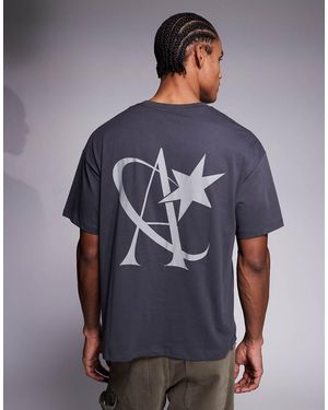 ADPT Oversized T-shirt With Star Back Print - Blue