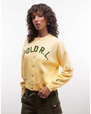 Polo Ralph Lauren Rl Button Up Sweatshirt - Natural