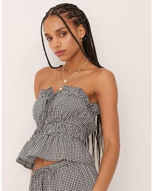 Nobody's Child Rach Bandeau Crop Top Co-ord - Grey