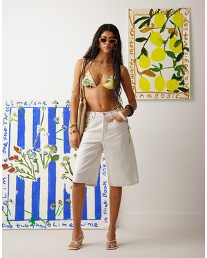 TOPSHOP Lisbon Lemon Triangle Bikini Top - Multicolour