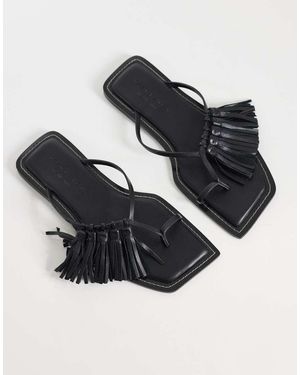 ASOS Flit Premium Tassel Sandals - Black