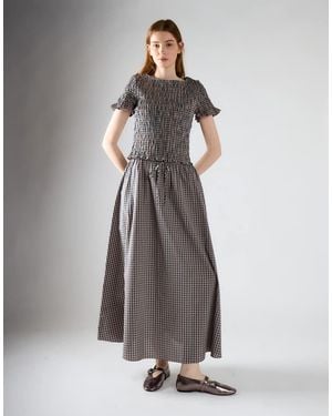 Glamorous Elastic Waist A-Line Maxi Skirt - Grey