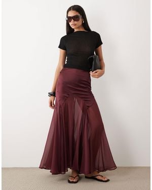 ASOS – rock aus satin und chiffon - Rot