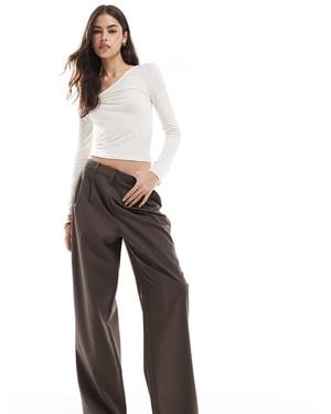 Vero Moda Pantalones De Sastre De Corte Dad De - Gris