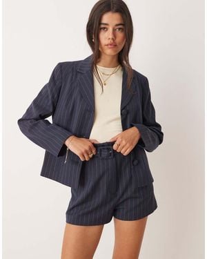 Miss Selfridge Tailored Pinstripe Short Co-ord - Blue