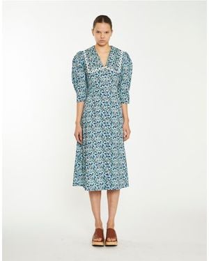 Glamorous Collared Midaxi-Dress - Blue