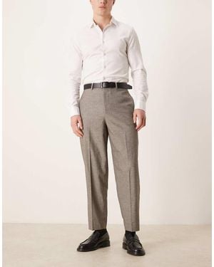 ASOS Relaxed Tapered Dress Trousers - Natural