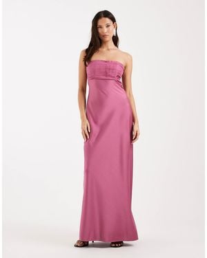 Six Stories – bridesmaids – trägerloses satin-maxikleid - Pink
