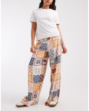 ASOS Linen Blend Pull On Trouser - Multicolour