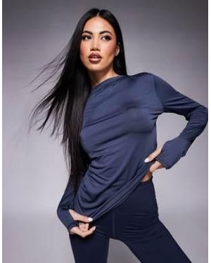 4505 Icon Active Quick Dry Long Sleeve Running Top - Blue