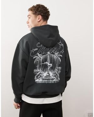 Karlkani Back Print Hoodie - Grey