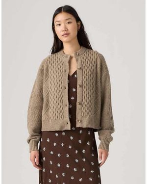 Levi's Charlotte Crewneck Cardigan - Brown