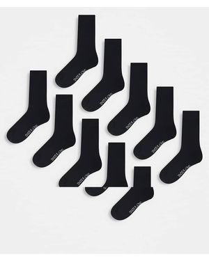 Only & Sons 10 Pack Ankle Socks - Black