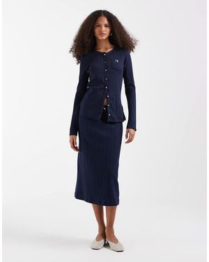 Lacoste Co-ord Pointelle Maxi Skirt - Blue