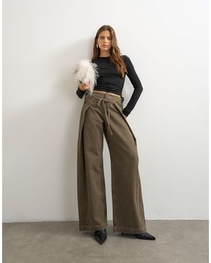 TOPSHOP Taillierte jeans mit wickeloptik und bindeband - Schwarz