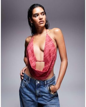 Oh Polly Fayola Cowl Neck Top - Red