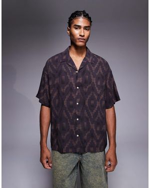 ADPT Chemise oversize à imprimé géométrique - Gris