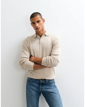 ASOS Essential Knitted Lightweight Polo - Natural