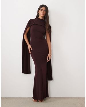 ASOS Fließendes ärmelloses maxikleid mit auffälligem cape-schulterdetail - Lila