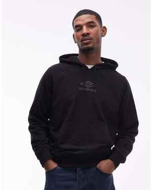 Umbro Sudadera Negra Y Gris Con Capucha Iconic De - Azul