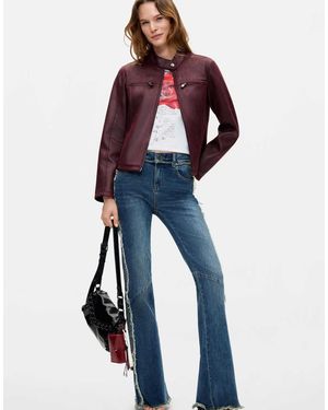 Desigual – combined – jacke aus kunstleder - Rot