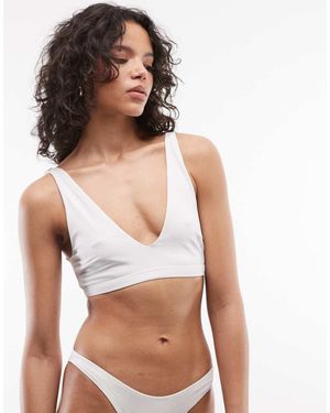 Weekday Plunge Bikini Top Co-ord - White