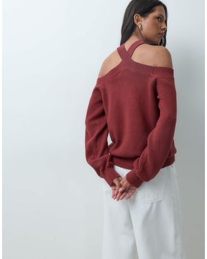 Mango Teen Cut Out Sweater - Red