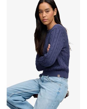Superdry Essentials Sd&Co Cable Knit Jumper - Blue
