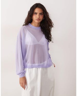 ASOS – transparentes, langärmliges strickoberteil - Lila