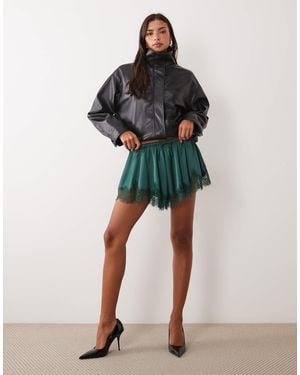 ASOS Satin Drawstring Waist Floaty Shorts - Blue