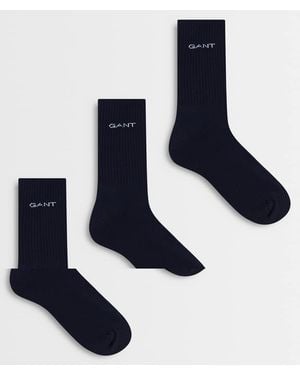 GANT Pack De 3 Pares De Calcetines Deportivos Negros De -Azul