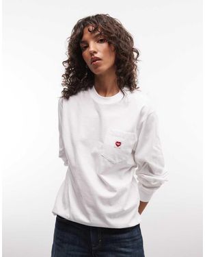 Carhartt Pocket Small Heart Long Sleeve T-shirt - White