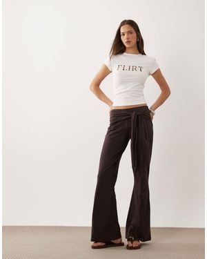 ASOS Jersey Trouser Co-ord With Side Knot Detail - Natural