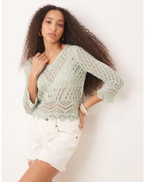 Jdy – weitmaschiges strickoberteil - Natur