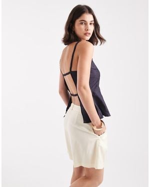 Pieces Backless Cami Blouse - White