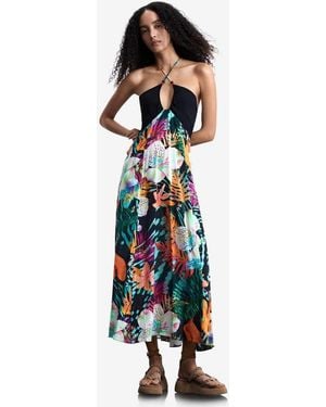 Desigual Maxi Tropical Dress - White