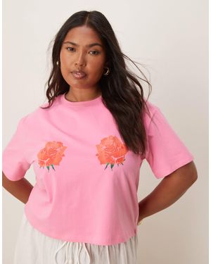 Never Fully Dressed Rose Print Baby Tee - Pink