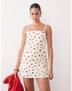 Abercrombie & Fitch 90s Square Neck Mini Dress - White