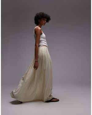 TOPSHOP Shirred Waist Crinkle Full Skirt - Gray