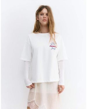 Pull&Bear Peanuts Snoopy T-Shirt - White