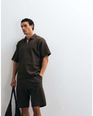 SELECTED Co-ord Waffle Shorts - Black