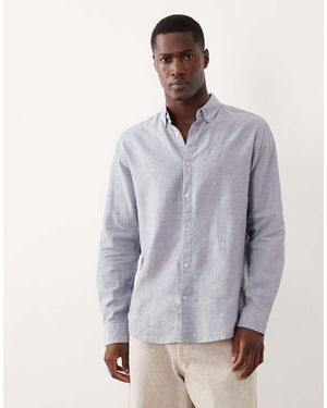Threadbare Camicia A Maniche Lunghe - Blu