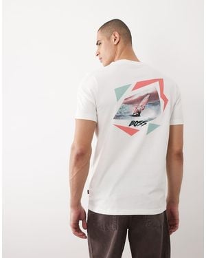 BOSS Hugo Boss Relaxed Fit Graphic Short Sleeve - White
