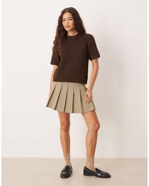 ASOS Pleated Mini Skirt - Natural