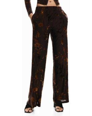 Desigual Long Flocked Trousers - Black